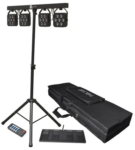 Par Lightning Controller Stage Lighting LED Par Bar Set with Stand, Remote, Foot Controller ...