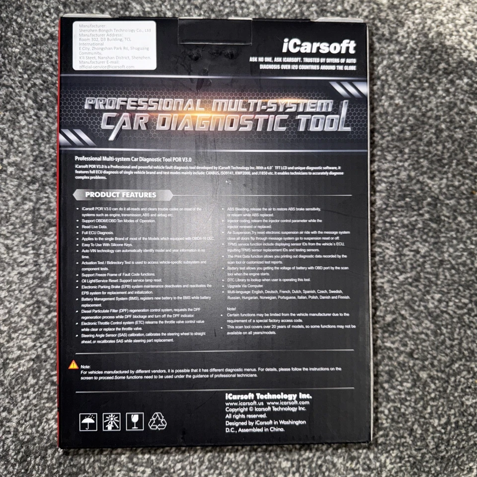 iCarsoft POR V3.0, полный инструмент диагностического сканирования системы для Porsche + бесплатные обновления! - Изображение 3 из 4