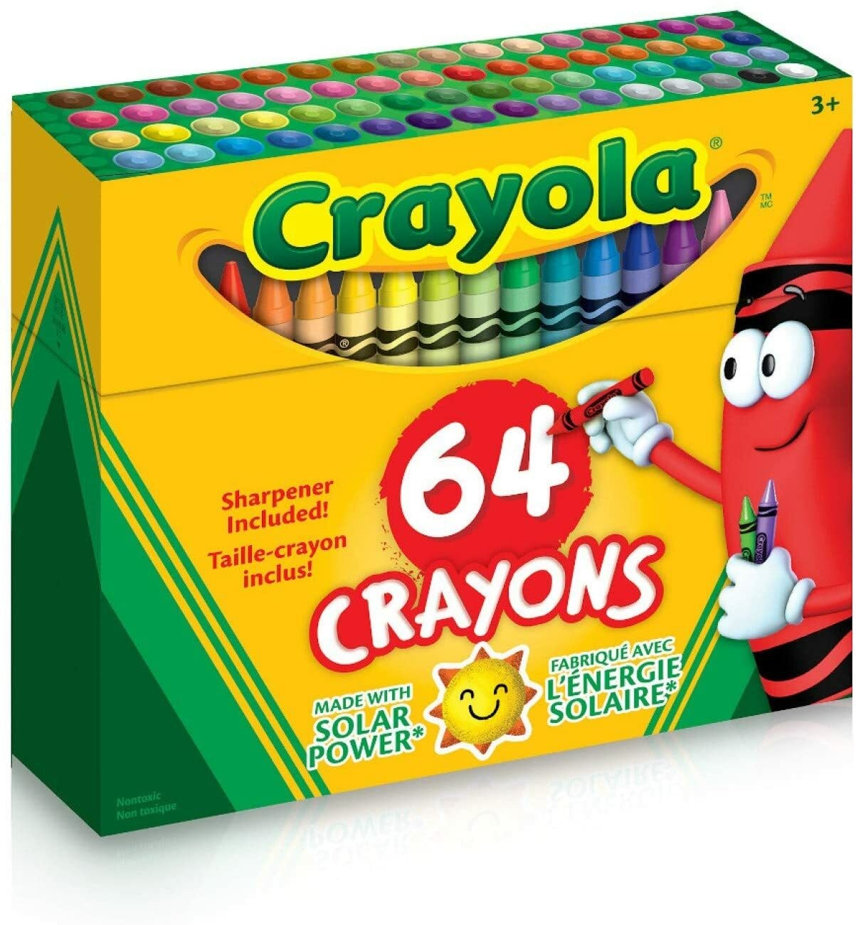 Crayola Crayons 52-0064 Crayons Assorted Colors 64 Count Built-In Sharpener NEW