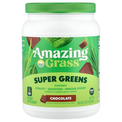 Amazing Grass Green Superfood Chocolate Drink Powder 28 oz 800 g Gluten-Free,