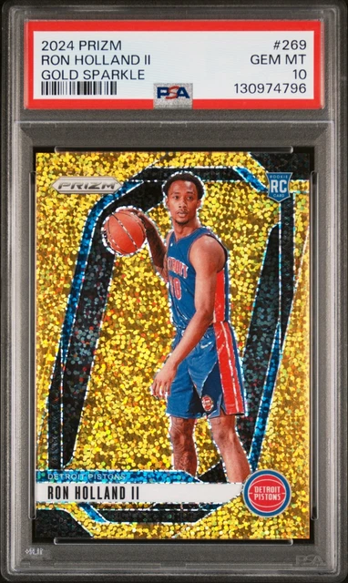 PSA 10 2024 PANINI PRIZM #269 RON HOLLAND II GOLD SPARKLE #'d 21/24 POP 1