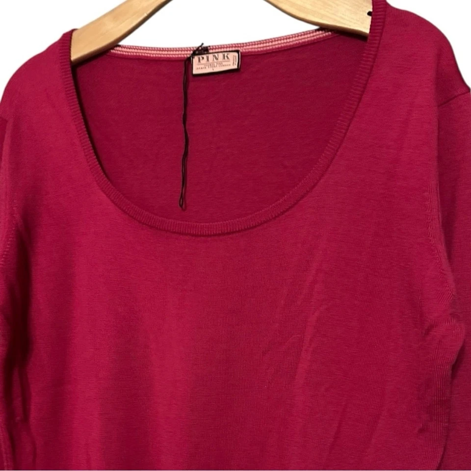 Thomas Pink Women’s Size L Pink Scoopneck Merino Wool Long Sleeve Sweater - Image 3 of 4
