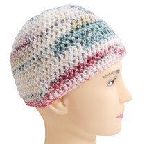 Multicolor Skull Cap OS Handmade Crochet Hand Knit Warm Hat Unisex 7" Long NWT
