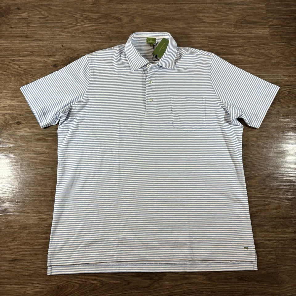 Polo Sid Mashburn Manga Corta Costero Blanco Rayas Jersey Para Hombre Talla XL NUEVO CON ETIQUETAS Foto 2 de 4