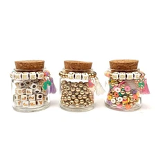 Jewelry Made by Me | Bright Christmas Mini Bead Jar Trio | DIY | 6 Count Pack
