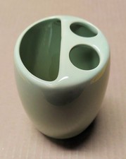 Ceramic Toothbrush and Toothpaste Holder, clean, avocado green, free-standing