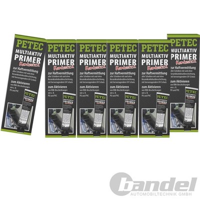6x 10ml PETEC MULTIAKITV PRIMER KOMBISTICK FOLIEN-SCHEIBENKLEBER HAFTVERMITTLER