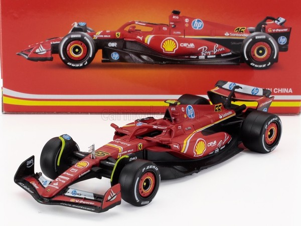 Burago 1/43 Ferrari F1 SF24 Sainz Monza Gp 2024 Statisches Modell Diecast-image