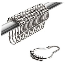 Shower Curtain Hooks Rings, Rust-Resistant for Bathroom Shower Rods Shower
