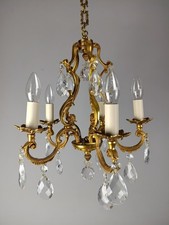 French Gilded & Crystal 5 Light Chandelier (SA1201831)