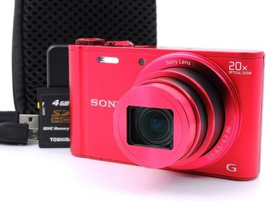 [N MINT] SONY Cyber-Shot DSC-WX300 Red Digital Camera  English OK! 1636