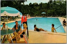 Vintage 1967 JAMAICA Postcard "CARIB - OSHO RIOS SEA & COUNTRY CLUB" Pool Scene