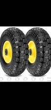 TICONN 10" Solid Tires, 2 Pack Flat Free 4.10/3.50-4'' Wheels with 5/8” Axle NEW