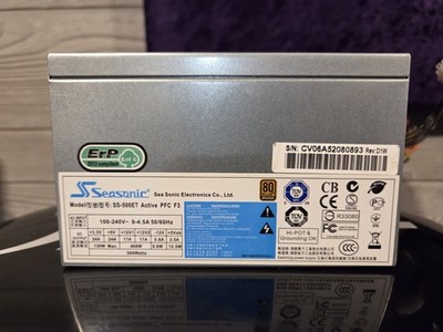 Seasonic SS-500ES Active PFC F3 500W 80 Plus Bronze Desktop Power Supply 