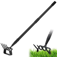 Upgraded Stirrup Hoe and Cultivator,Garden Hoe with Adjustable Handle for Wee...