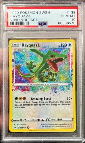 2020 Pokemon SWSH Vivid Voltage Rayquaza Amazing Rare 138/185 PSA 10 Gem Mint