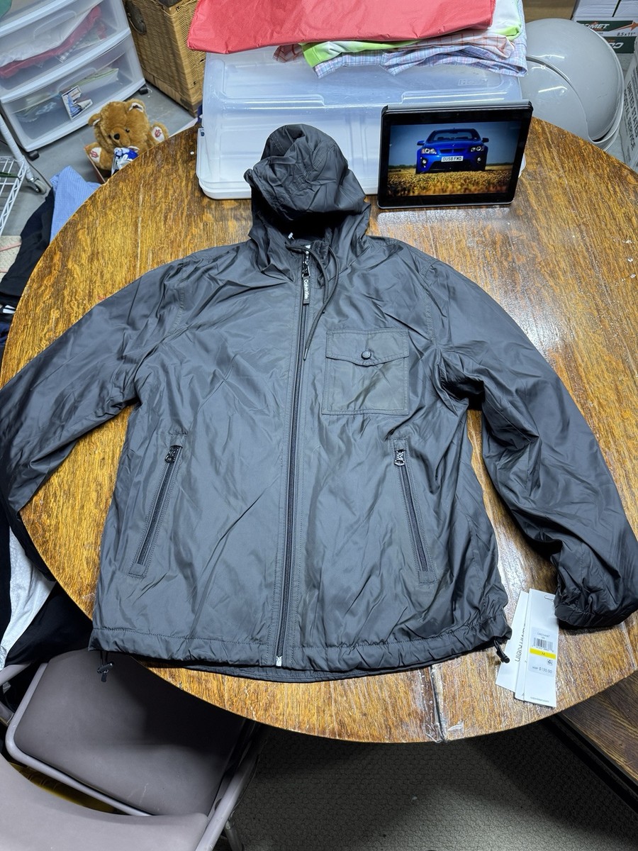 Calvin Klein Medium Black Windbreaker Men's Jacket Full Zip Pocket