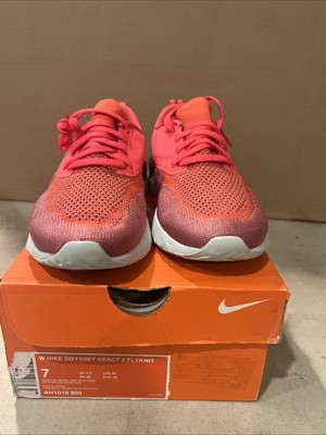 Size 7- Nike Odyssey React 2 Flyknit Ember Glow Women's