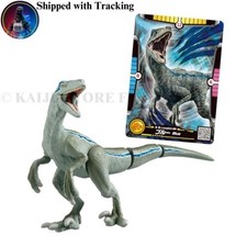 Takara Tomy Ania Jurassic World Blue Velociraptor Figure with Battle Card 13cm