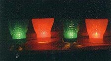 CHRISTMAS ELECTRIC LUMINARY PATHWAY LIGHT SET โ RED STAR & GREEN TREE USA MADE