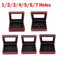 1-7 Holes Championship Ring Display Case Box Wooden collection Storage Box USA