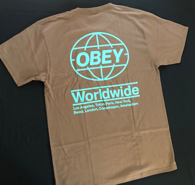 EUC OBEY WORLDWIDE S/S T-SHIRT LA TOKYO PARIS NY SEOUL LONDON Mint
