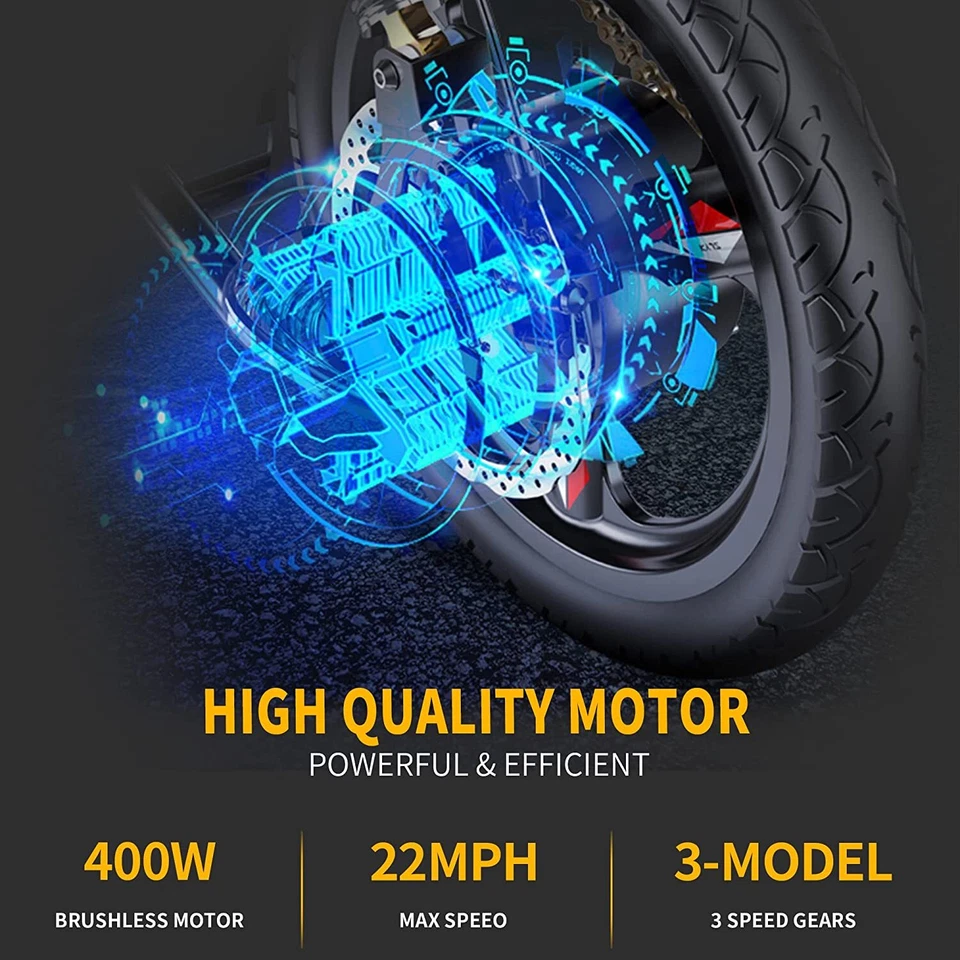 Bicicleta Eléctrica Bicicleta Eléctrica 14" 400W Motor Plegable Bicicleta Eléctrica 48V 15AH Batería para Adultos Foto 4 de 4