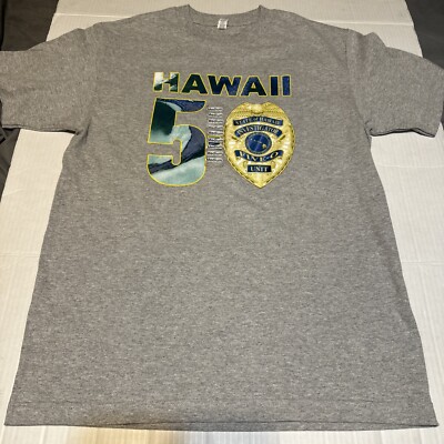 HAWAII FIVE-O Grey TV Filmed In Hawaii Production Tee T-shirt Hanes Size Medium