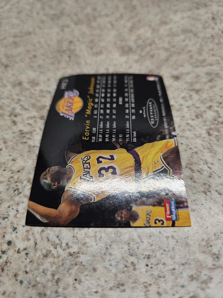 Magic Johnson Los Angeles Lakers NBA 1997 sello adorno con tarjeta Foto 3 de 4