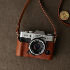 Genuine Real Leather Half Camera Case Bag Cover for XT10/ XT20/ XT30