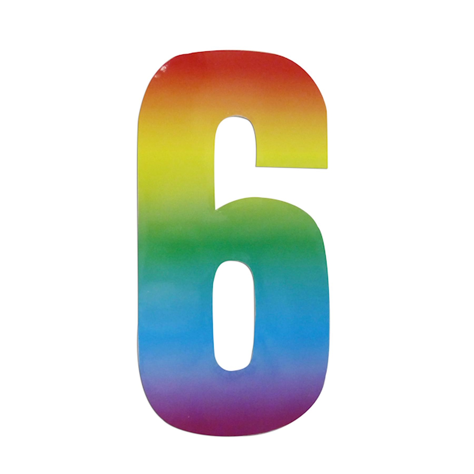 Wheelie Bin/Recycling Box Number Sticker Label - Rainbow - 6