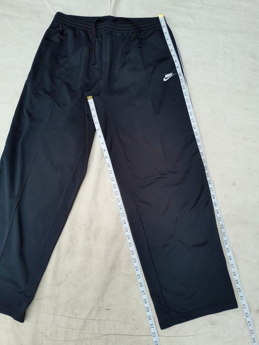 Vintage Nike Track Pants Mens XL Black Wide Leg Piping
