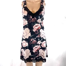 Lollo Vita Womens Chemise Nightgown Full Slips Sleeveless Tank Lace Small