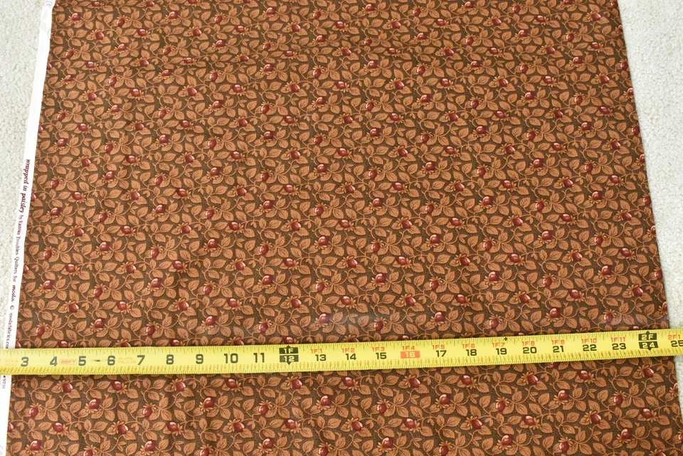 24" Long, Red Brown Calico on Brown/Moda/Kansas Troubles/Wrapped in Paisley,V568 - Image 3 of 4