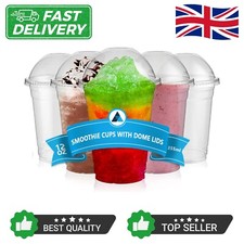 Plastic cups With Lids Milkshake Dessert Cups With Dome Lids Takeaway Reusable