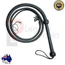 Genuine Real Leather Bull Whip 04 Feet Long 12 Plait Fully Handmade Heavy Whip