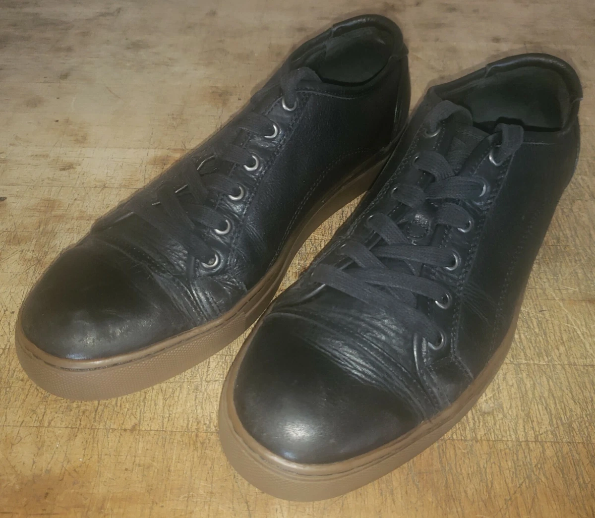Frye 3483310 Casual Fashion Sneakers Black Leather Lace Up Shoes