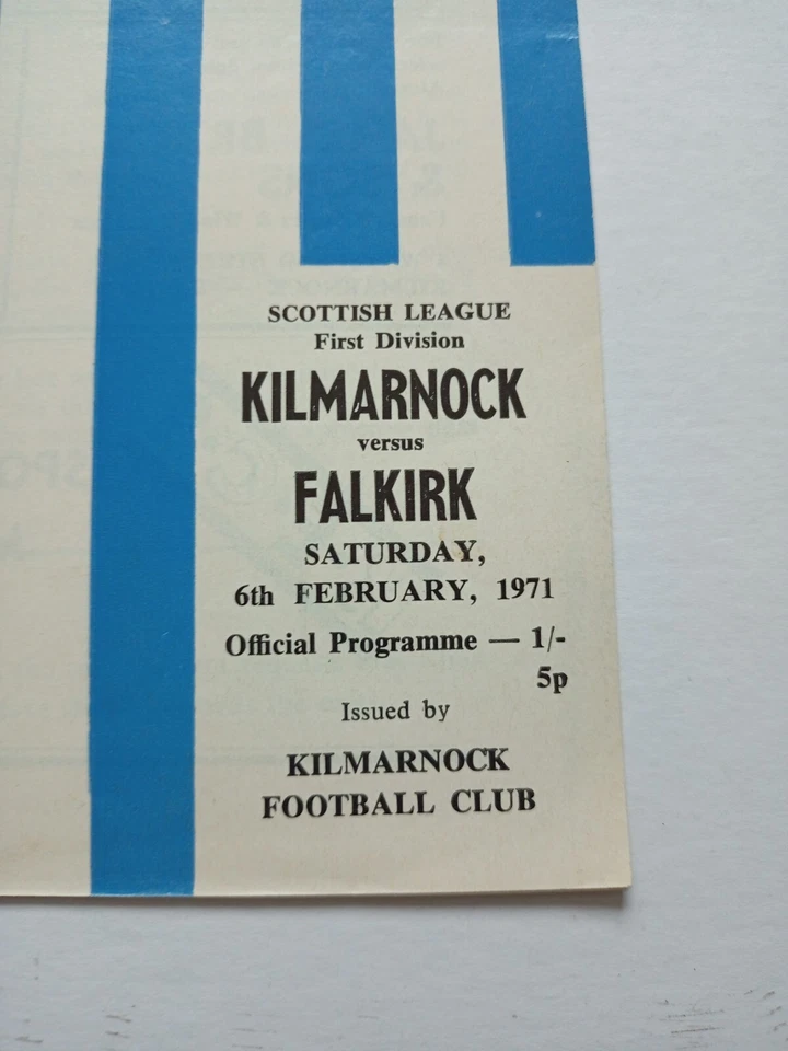 Kilmarnock v Falkirk Scottish Football Programme 1971 - Image 4 of 4