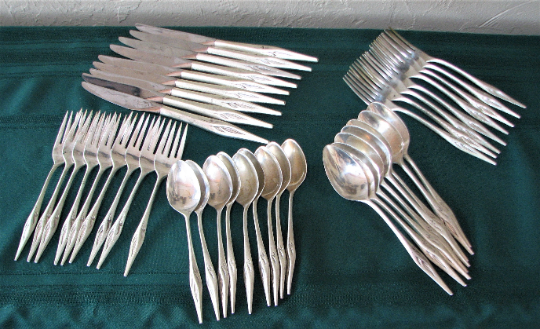 Vintage Wallace Sterling Silver Dawn Mist Flatware Set #2234