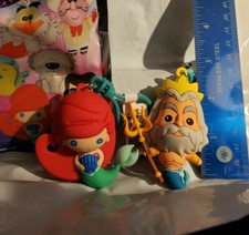 2 Little Mermaid Bag Clips: Ariel  Father King Triton Disney Series 25