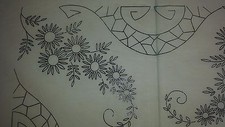 Vintage Rotkehlchen Stickerei Blumenmuster Transfermuster 8124