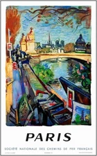 Paris 1953 Travel Poster Print  Reproduction Giclee Print 11x17