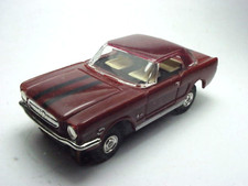 MODEL MOTORNG BURGUNDY MUSTANG MATCHING TOP HO SLOT CAR BODY W/BLACK STRIPES.