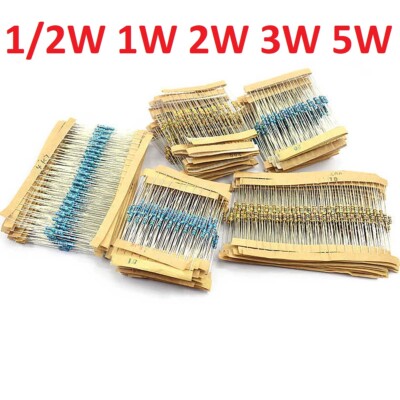 1/2W 1W 2W 3W 5W Metallfilm Widerstände/Kohlenstofffilm Widerstand Sortiment Kit