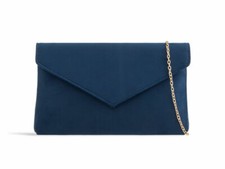 Women's Plain Suede Clutch Bag Wedding Ladies Party Prom Evening Purse Hand Bag