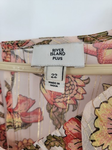 River Island Size 18 Dress Floral Belted Ruffle Long Sleeve - Picture 3 of 6