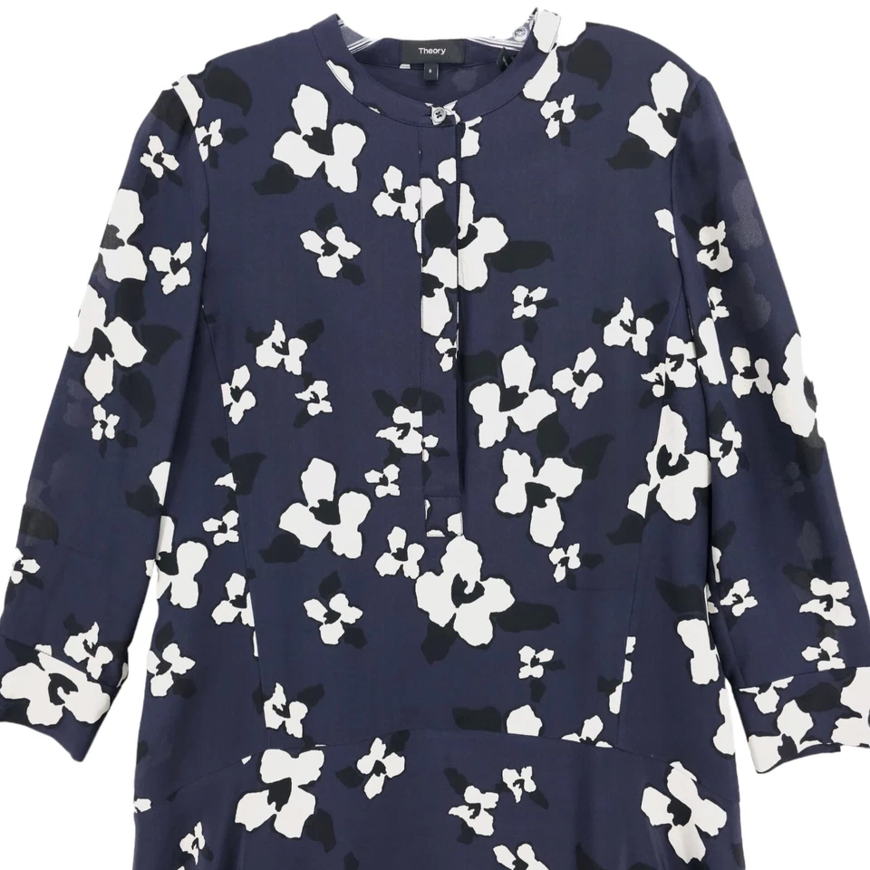Vestido Floral THEORY 100% Seda Carstán Estampado Otoño Talla 6 Foto 2 de 4