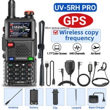 1PCS 5RH GPS WALKIE TALKIE MULTI BAND RECHARGEABLE TWO WAY RADIO 48CM MIC CABLE