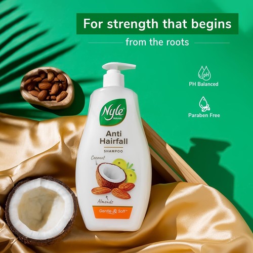 Nyle Naturals Anti-Hairfall Shampoo With Coconut Milk Gentle & Soft 800ml - Picture 4 of 8