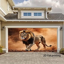 2D Flat, 1pc Lion Roaring & Sandstorm Banner - Durable Polyester Wall Decor for